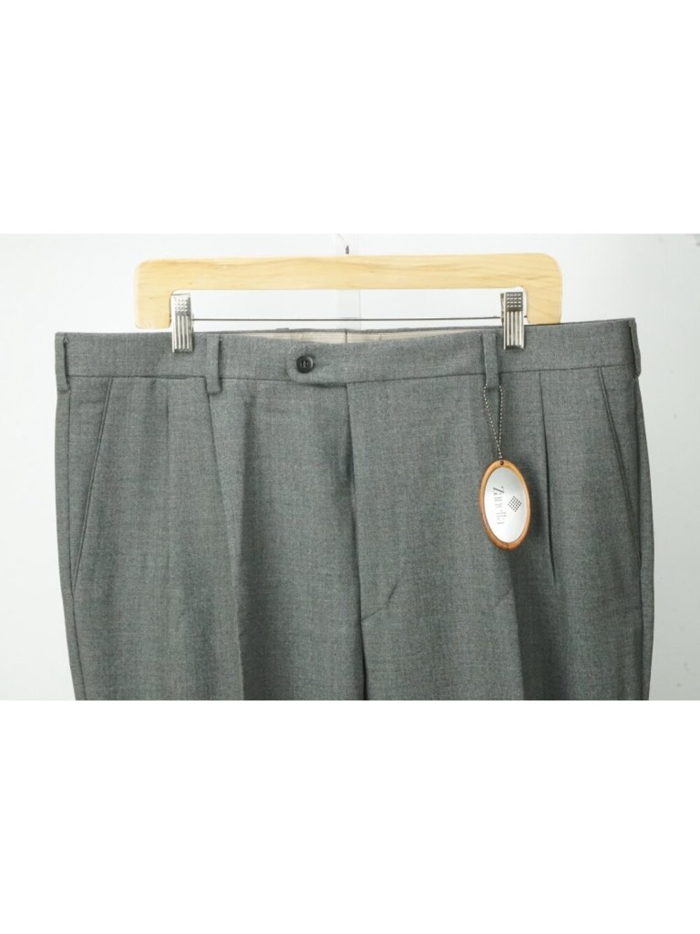 Zanella Johnny Gray Woven Wool Mens Dress Pants Sz 56 EU BRAND NEW